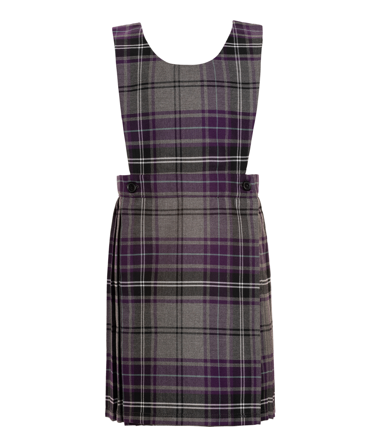 PIN112 Junior Girls Bib Pinafore - Grey Tartan