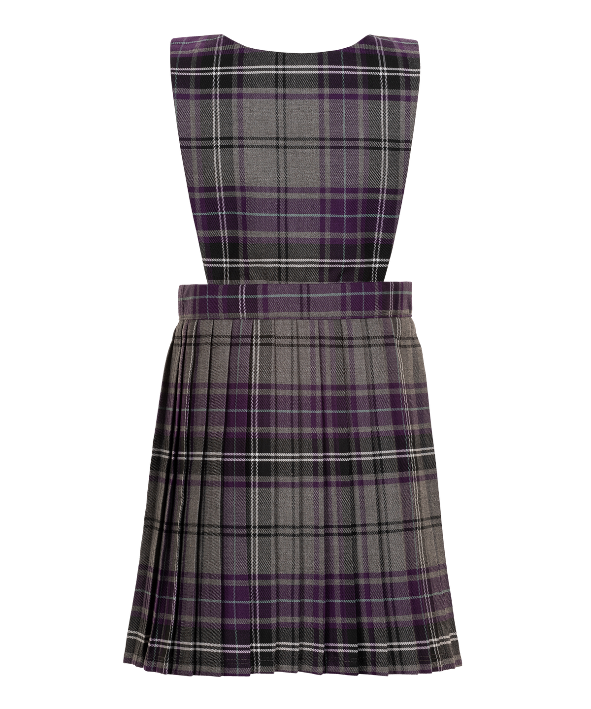 PIN112 Junior Girls Bib Pinafore - Grey Tartan