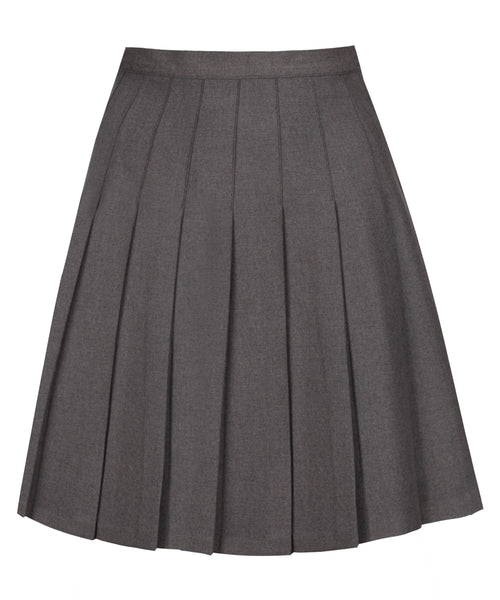 SSK308 Senior Girls Stitch Down Knife Pleat Skirt Grey