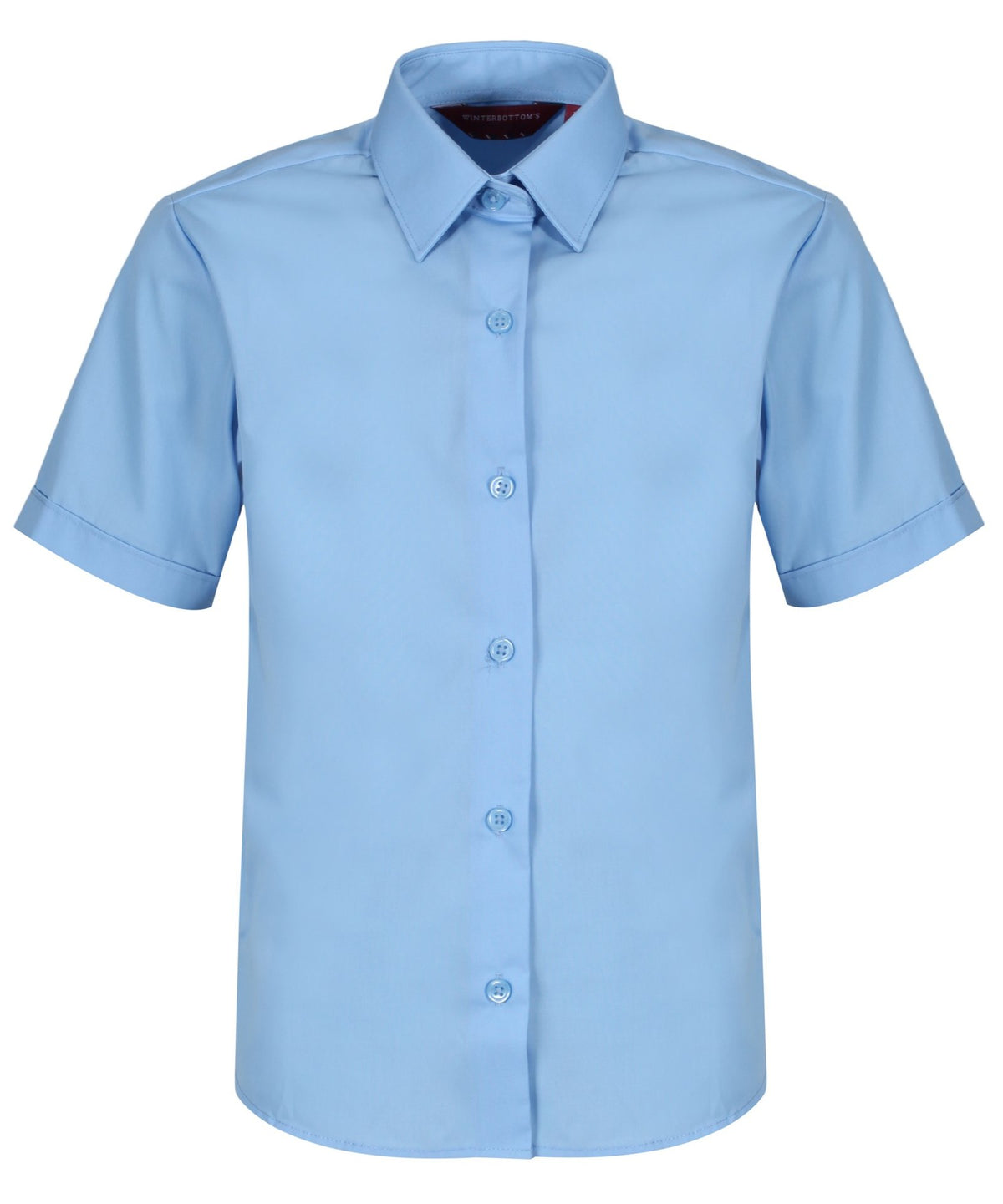TPB421 Girls Short Sleeve Non-Iron Blouse - Blue - Twin Pack