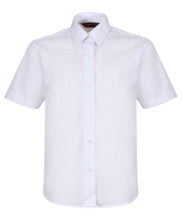 TPB421 Girls Short Sleeve Non-Iron Blouse - White - Twin Pack