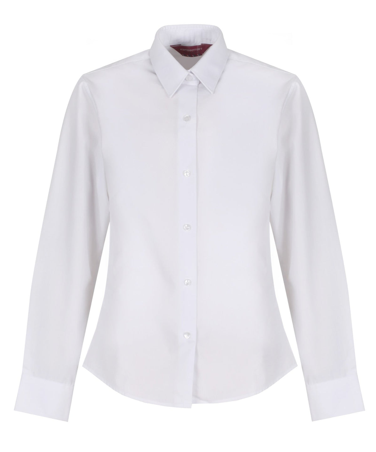 TPB424 Girls Long Sleeve Non-Iron Blouse - Slim Fit - White - Twin Pack