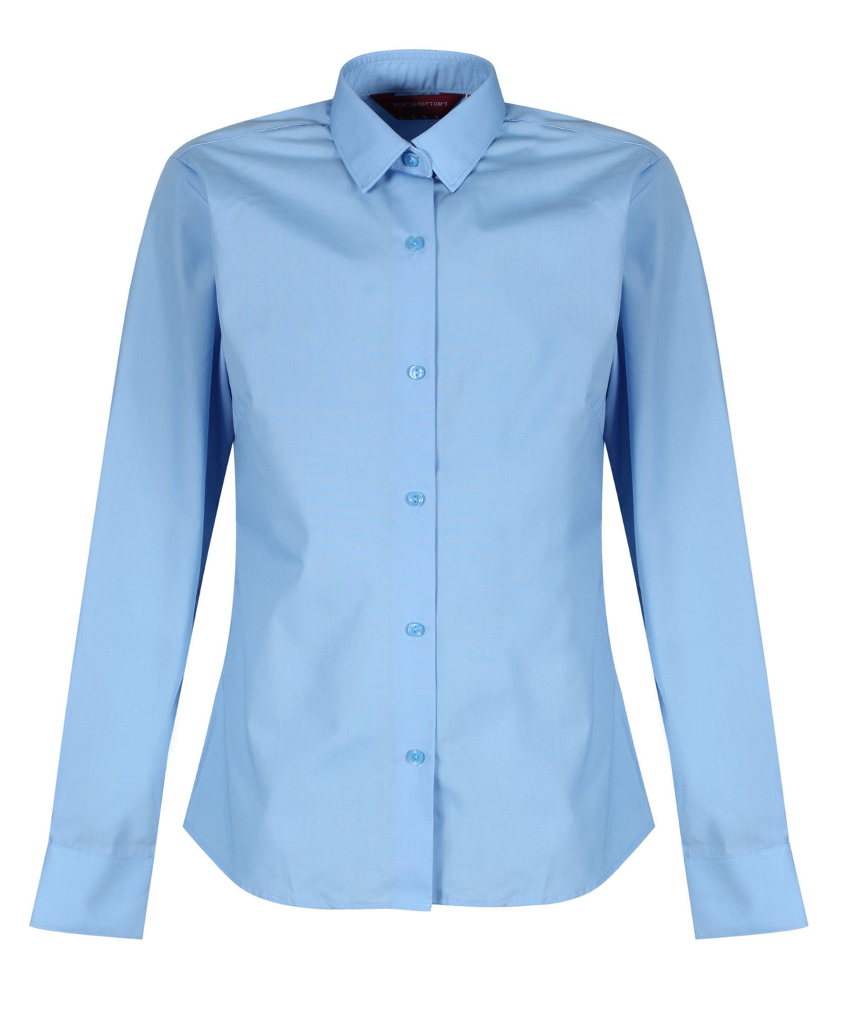 TPB424 Girls Long Sleeve Non-Iron Blouse - Slim Fit - Blue - Twin Pack