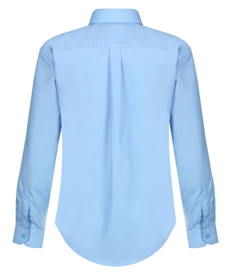 TPS212 Boys Long Sleeve Non-Iron Shirt - Slim Fit - Blue - Twin Pack