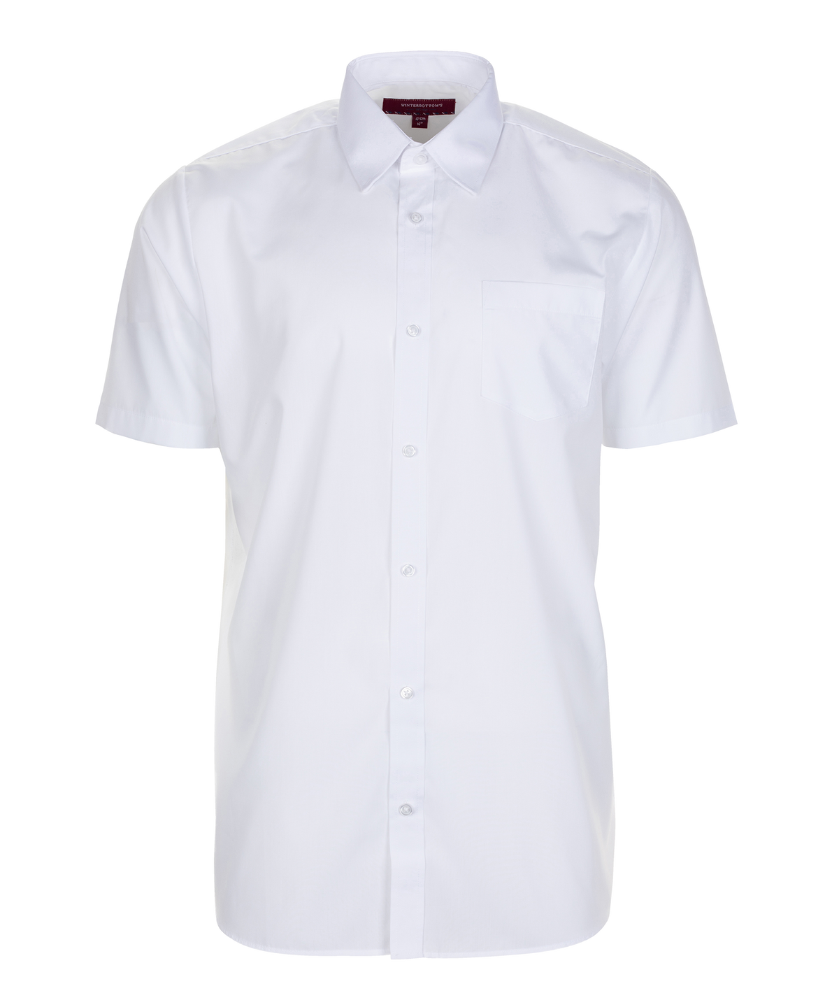TPS211 Boys Short Sleeve Non-Iron Shirt - Regular Fit - White - Twin Pack