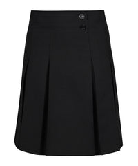 SSK301 - Senior 2 Button Inverted Pleated Skirt - Black