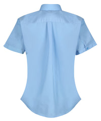 TPB425 Girls Short Sleeve Non-Iron Blouse - Slim Fit - Blue - Twin Pack
