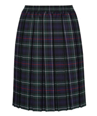 JSK117 Junior Girls Skirt - Box Pleat - Green Tartan