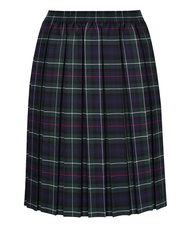 JSK117 Junior Girls Skirt - Box Pleat - Green Tartan