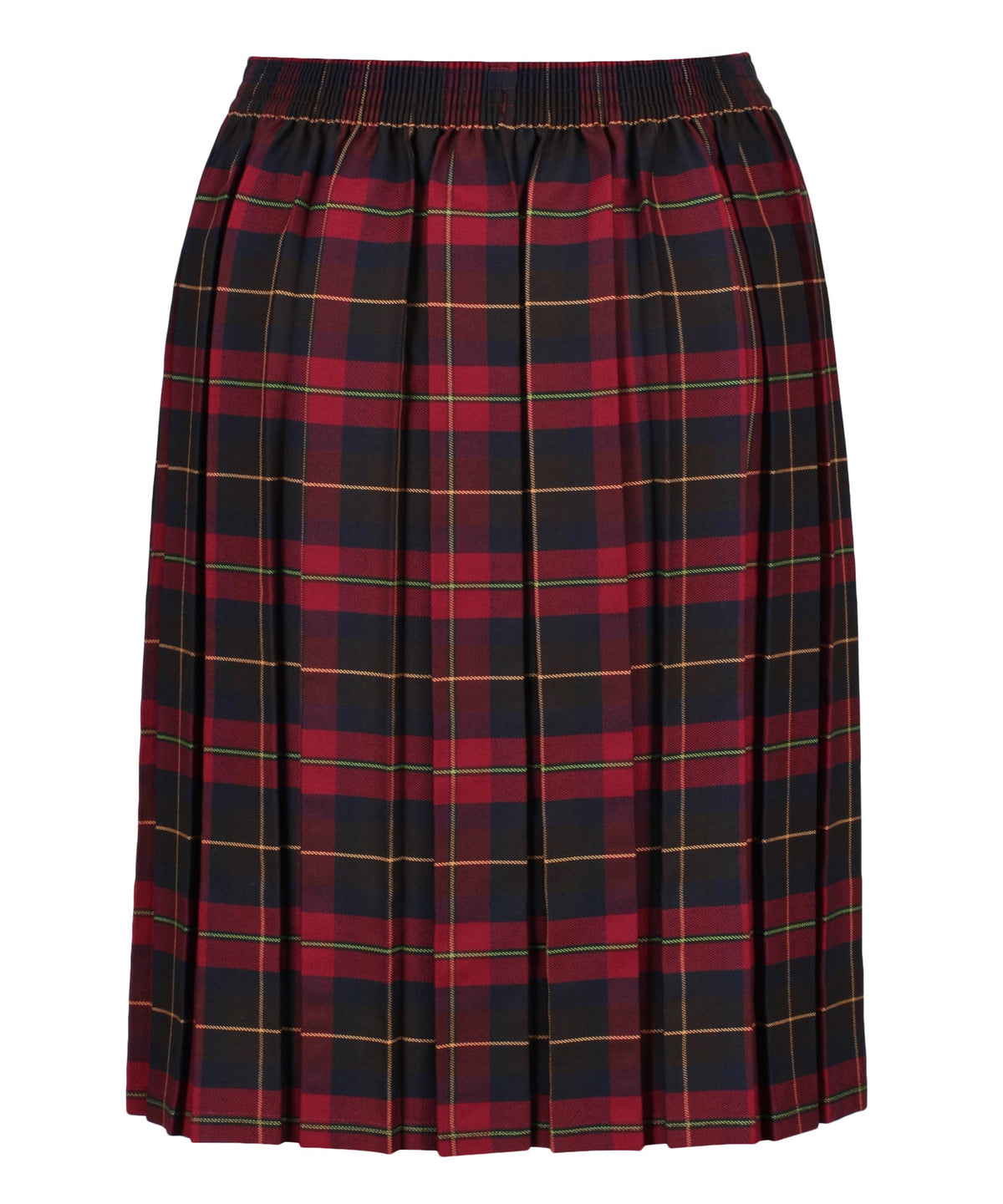 JSK117 Junior Girls Skirt - Box Pleat - Maroon Tartan