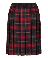 JSK117 Junior Girls Skirt - Box Pleat - Maroon Tartan