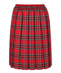 JSK117 Junior Girls Skirt - Box Pleat - Red Tartan