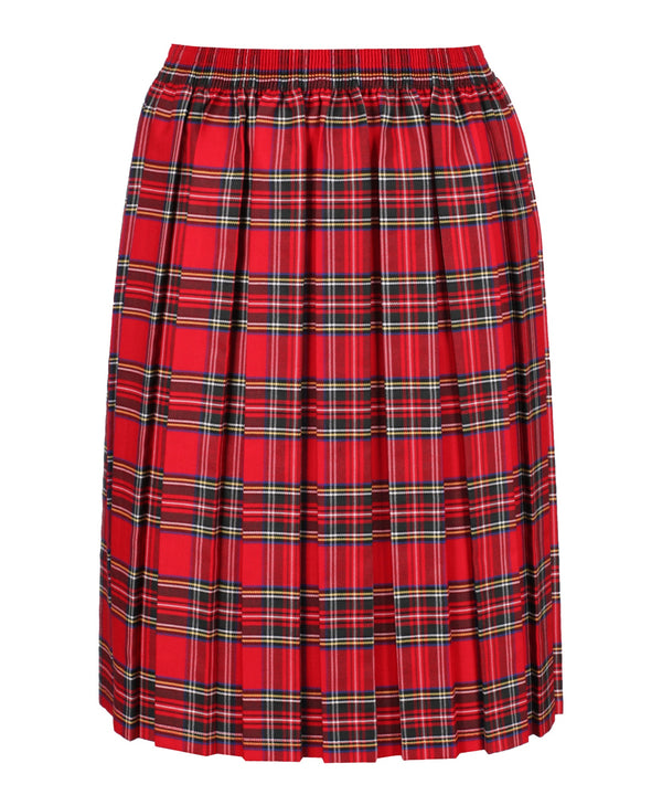 JSK117 Junior Girls Skirt - Box Pleat - Red Tartan