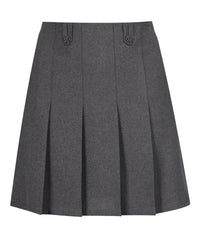 JSK200 - Junior Girls Flower Button Skirt - Grey