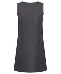 PIN102 Junior Girls Flower Button Pinafore - Grey