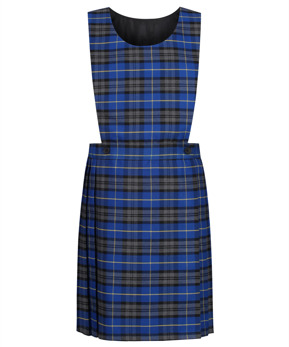 PIN112 Junior Girls Bib Pinafore - Blue Tartan