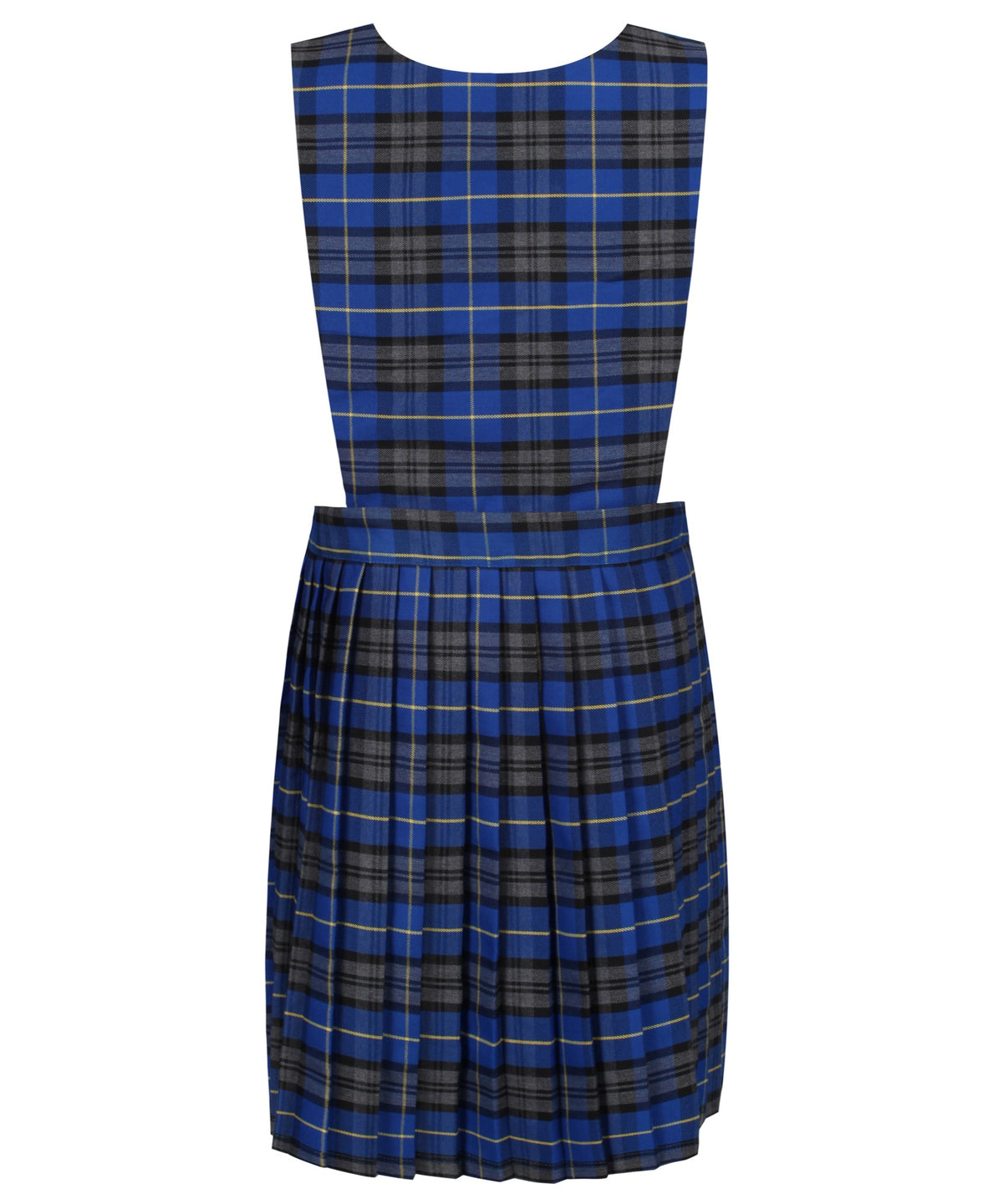 PIN112 Junior Girls Bib Pinafore - Blue Tartan