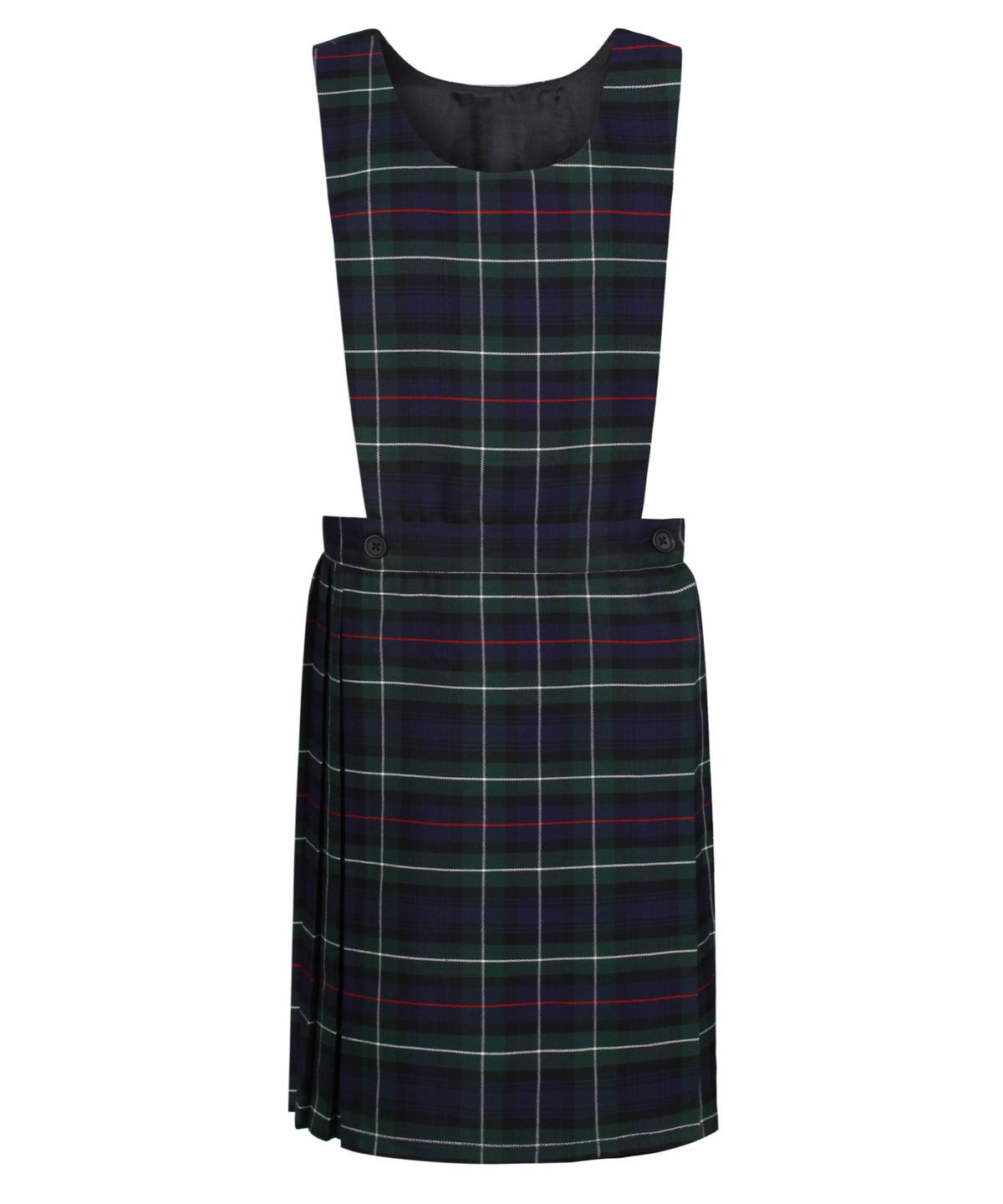 PIN112 Junior Girls Bib Pinafore - Green Tartan
