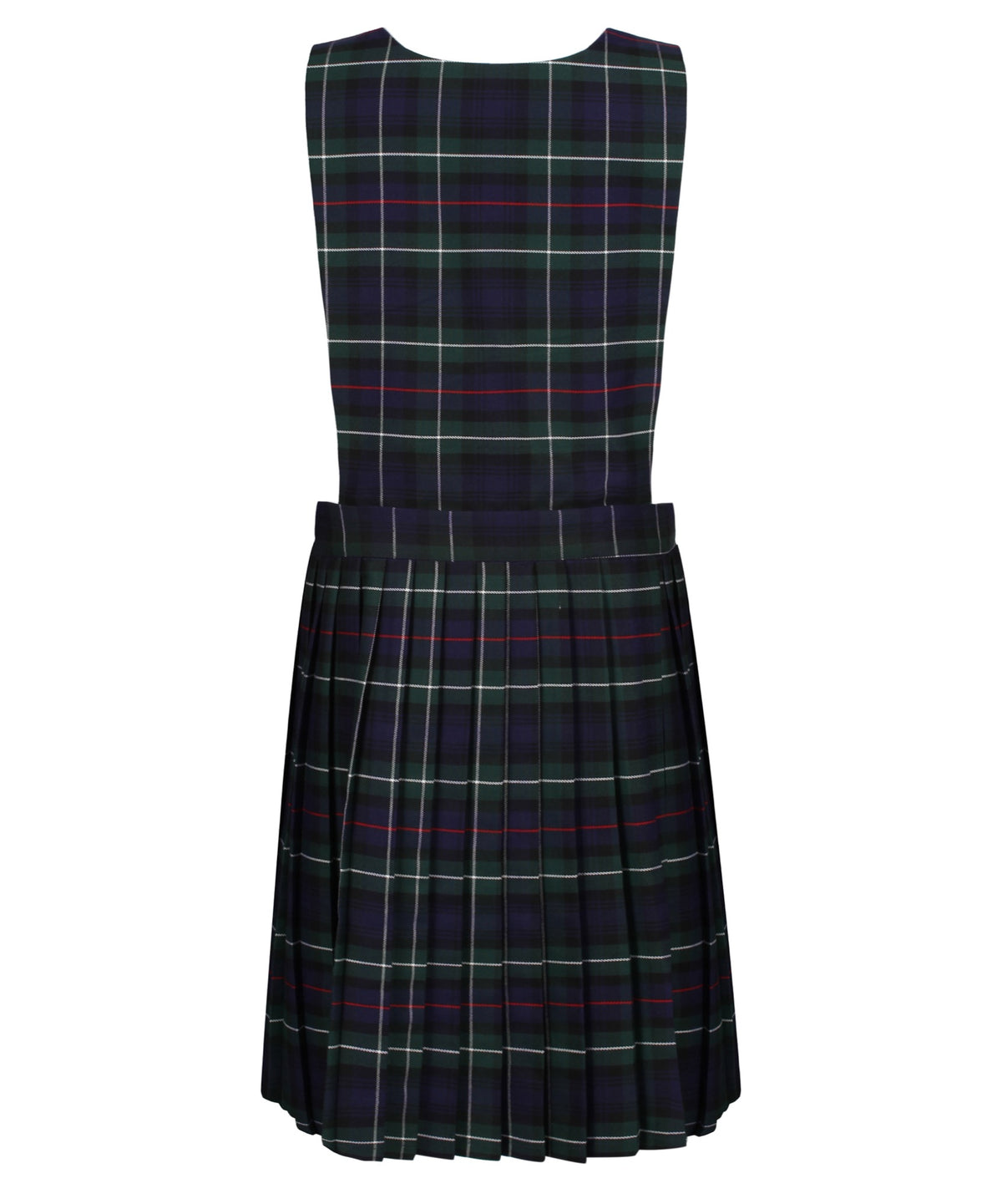 PIN112 Junior Girls Bib Pinafore - Green Tartan