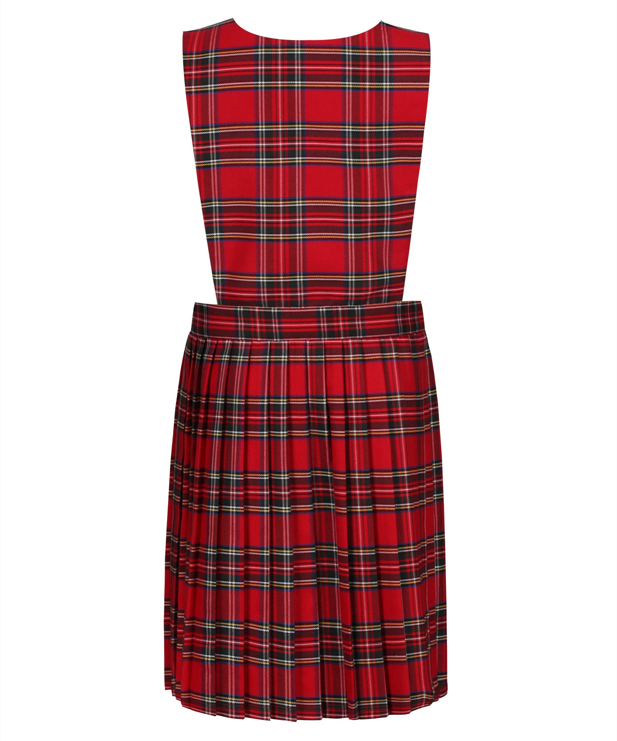 PIN112 Junior Girls Bib Pinafore - Red Tartan