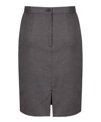 SSK242 - Senior Girls Skirt - Straight - Back Vent - Harrow Grey