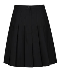 SSK308 Senior Girls Stitch Down Knife Pleat Skirt - Black