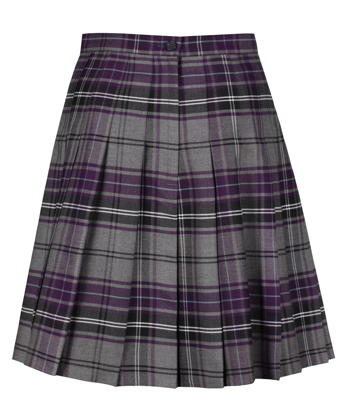 SSK308 Senior Girls Stitch Down Knife Pleat Skirt - Grey Tartan
