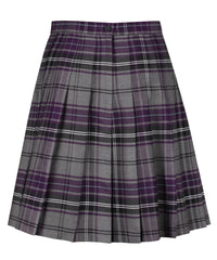 SSK308 Senior Girls Stitch Down Knife Pleat Skirt - Grey Tartan