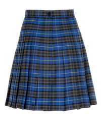 SSK308 Senior Girls Stitch Down Knife Pleat Skirt - Blue Tartan