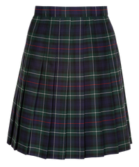 SSK308 Senior Girls Stitch Down Knife Pleat Skirt - Green Tartan