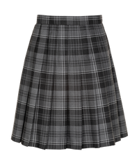 SSK308 Senior Girls Stitch Down Knife Pleat Skirt - Grey Mix Tartan