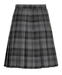 SSK308 Senior Girls Stitch Down Knife Pleat Skirt - Grey Mix Tartan