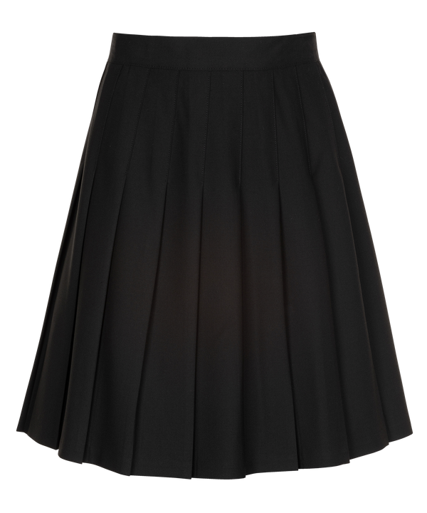 SSK309 Senior Girls Stitch Down Pleat Skirt - Soft Handle - Black