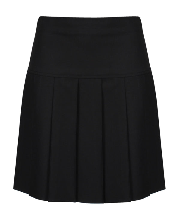 SSK504 Senior Girls Skirt - Pleated Deep Waistband - Black
