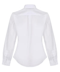 TPB424 Girls Long Sleeve Non-Iron Blouse - Slim Fit - White - Twin Pack