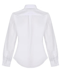 TPB424 Girls Long Sleeve Non-Iron Blouse - Slim Fit - White - Twin Pack