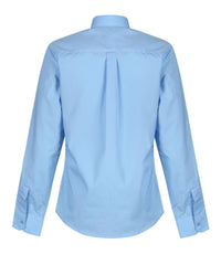 TPB424 Girls Long Sleeve Non-Iron Blouse - Slim Fit - Blue - Twin Pack