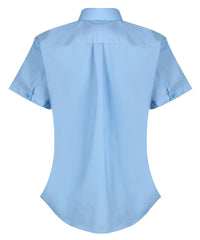 TPB425 Girls Short Sleeve Non-Iron Blouse - Slim Fit - Blue - Twin Pack