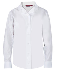 TPB423 Girls Regular Fit - Non - Iron - Twin Pack Long Sleeve Revere Blouse - White