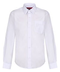 TPS210 Boys Long Sleeve Non-Iron Shirt - Regular Fit - White - Twin Pack