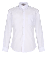 TPS212 Boys Long Sleeve Non-Iron Shirt - Slim Fit - White - Twin Pack
