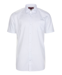 TPS211 Boys Short Sleeve Non-Iron Shirt - Regular Fit - White - Twin Pack