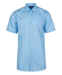 TPS213 Boys Short Sleeve Non-Iron Shirt - Slim Fit - Blue - Twin Pack