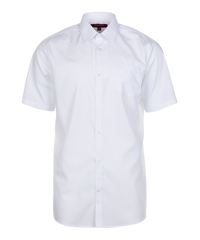 TPS213 Boys Short Sleeve Non-Iron Shirt - Slim Fit - White - Twin Pack